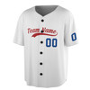 Custom Solid Light Blue with Red and White Trim Baseball Jersey - Personalized Name & Number - Adult, Youth, Kid.