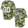 Custom Green Camo with White Piping Baseball Jersey - Personalized Name & Number - Adult, Youth, Kid.