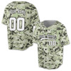 Custom Brown Digital Camo with White Piping Baseball Jersey - Personalized Name & Number - Adult, Youth, Kid.