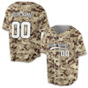 Custom Brown Digital Camo with White Piping Baseball Jersey - Personalized Name & Number - Adult, Youth, Kid.