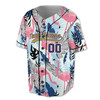 Custom Flamingo Palm Leaves Baseball Jersey - Personalized Name & Number - Adult, Youth, Kid