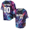 Custom Abstract Neon Laser Line Baseball Jersey - Personalized Name & Number - Adult, Youth, Kid