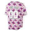 Custom Purple Pink Floral Coral Baseball Jersey - Personalized Name, Team & Number - Adult, Youth, Kid