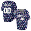 Custom Purple Blue Jellyfish Pattern Baseball Jersey - Personalized Name, Team & Number - Adult, Youth, Kid