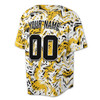 Custom Yellow Black Marble Tiger Baseball Jersey - Personalized Name & Number - Adult, Youth, Kid