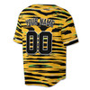 Custom Yellow Black Marble Tiger Baseball Jersey - Personalized Name & Number - Adult, Youth, Kid