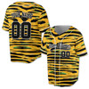 Custom Yellow Black Marble Tiger Baseball Jersey - Personalized Name & Number - Adult, Youth, Kid