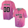 Custom Pink Dot Ombre Baseball Jersey - Personalized Name & Number - Adult, Youth, Kid