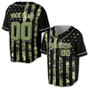 Custom Camo USA Flag Military Baseball Jersey - Personalized Name & Number - Adult, Youth, Kid