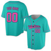 Custom Pinstripe with Teal Piping Baseball Jersey - Personalized Name & Number - Adult, Youth, Kid.