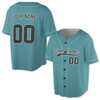 Custom Teal Diagonal Stripes Baseball Jersey - Personalized Name, Team & Number - Adult, Youth, Kid
