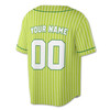 Custom Lime White Pinstripe Baseball Jersey - Personalized Name, Team & Number - Adult, Youth, Kid