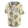 Custom Teal Tropical Leaf Baseball Jersey - Personalized Name, Team & Number - Adult, Youth, Kid