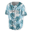 Custom Teal Tropical Leaf Baseball Jersey - Personalized Name, Team & Number - Adult, Youth, Kid