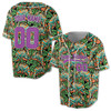Custom Chameleon Lizard Tropical Leaf Baseball Jersey - Personalized Name, Team Name & Number - Adult, Youth, Kid