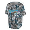 Custom Grey Camo Graffiti Style Baseball Jersey - Personalized Name, Team Name & Number - Adult, Youth, Kid