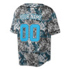Custom Grey Camo Graffiti Style Baseball Jersey - Personalized Name, Team Name & Number - Adult, Youth, Kid