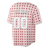 Custom Pink Red Tiny Heart Pattern Baseball Jersey - Personalized Name, Team Name & Number - Adult, Youth, Kid