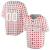 Custom Pink Red Tiny Heart Pattern Baseball Jersey - Personalized Name, Team Name & Number - Adult, Youth, Kid