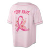 Custom Pink Ribbon Floral Breast Cancer Awareness Baseball Jersey - Personalized Name, Team Name & Number - Adult, Youth, Kid