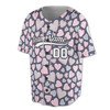 Custom Pastel Heart Pattern Charcoal Baseball Jersey - Personalized Name, Team Name & Number - Adult, Youth, Kid
