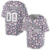 Custom Pastel Heart Pattern Charcoal Baseball Jersey - Personalized Name, Team Name & Number - Adult, Youth, Kid