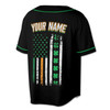 Custom Black Irish American Heritage Distressed Flag Shamrock Baseball Jersey - Personalized Name, Team Name & Number - Adult, Youth, Kid