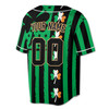 Custom Green Black Distressed Stripe Irish Shamrock Baseball Jersey - Personalized Name, Team Name & Number - Adult, Youth, Kid