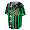 Custom Green Black Distressed Stripe Irish Shamrock Baseball Jersey - Personalized Name, Team Name & Number - Adult, Youth, Kid