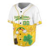 Custom St. Patrick's Day Beer Mug Rainbow & Gold Coin Baseball Jersey - Personalized Name, Team Name & Number - Adult, Youth, Kid