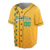 Custom Yellow St. Patrick's Day Vine Clover Baseball Jersey - Personalized Name, Team Name & Number - Adult, Youth, Kid