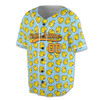 Custom Blue Rubber Duck Pattern Baseball Jersey - Personalized Name, Team Name & Number - Adult, Youth, Kid