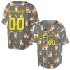 Custom Grey Corgi Dog & Bone Pattern Baseball Jersey - Personalized Name, Team Name & Number - Adult, Youth, Kid
