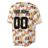 Custom Cute Mixed Dog Breeds Pattern Baseball Jersey - Personalized Name, Team Name & Number - Adult, Youth, Kid