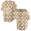Custom Brown & White Cute Teddy Bear Pattern Baseball Jersey - Personalized Name, Team Name & Number - Adult, Youth, Kid