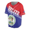 Personalize Name Number Belize Flag Flag Coat of Arms Baseball Jersey S-5XL