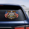 USA 250th Anniversary 1776-2026 Gold Crest Eagle Flag Car Window Vinyl Decal