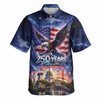 USA 250 Years 1776-2026 Lightning Eagle Landmarks Button Down Shirt S-5XL