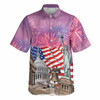 USA 250 Years 1776-2026 Purple Sunset Celebration Button Down Shirt S-5XL