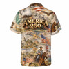 250th Anniversary America Patriotic Hawaiian Shirt, 4th of July USA Landmarks Vintage Men's Button Down Shirt S-5XL