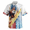 Custom Name 250 Years Freedom Eagle Patriotic Button Down Shirt S-5XL