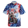 Custom Name 250 Years Freedom Biker Eagle Moto Button Down Shirt S-5XL