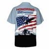 Honoring 250th Anniversary Iwo Jima Flag Raising Button Down Shirt S-5XL