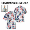 Funny Custom Face Uncle Sam 4th of July Hawaiian Shirt, Personalize Picture Tropical USA Button Down Shirt S-5XL