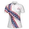 Patriotic USA Flag Golf Ball Custom Name American Stars Stripes Women's Polo Shirt S-5XL