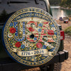 USA Anniversary 250 Years of Freedom Floral Spare Tire Cover