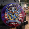 Military Pride America Anniversary 250 Years Freedom Spare Tire Cover
