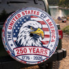 Vintage American Flag Eagle 250th Anniversary Spare Tire Cover