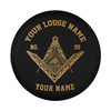 Custom Masonic Symbol Mason Pyramid All Seeing Eye Black Gold Spare Tire Cover