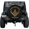 Custom Masonic Symbol Mason Pyramid All Seeing Eye Black Gold Spare Tire Cover